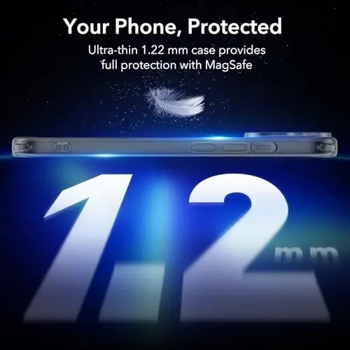 ESR iPhone 14 Pro Max uchun g'ilof, MagSafe bilan mos, harbiy darajadagi himoya, sarg'ayish va chizishga chidamli, iPhone 14 Pro Max uchun magnit telefon g'ilofi, Zero seriyasi, muzli qora - 4