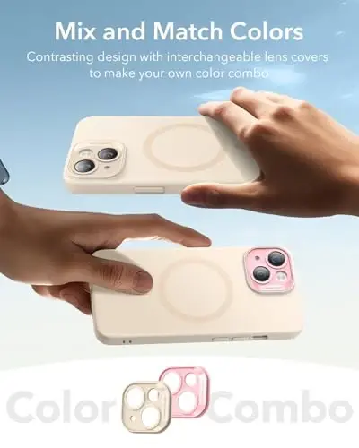 ESR iPhone 14 uchun g'ilof MagSafe bilan, magnit zaryadlashni qo'llab-quvvatlaydi, silliq va ingichka silikon g'ilof, zarbga chidamli, to'liq ekran va kamera himoyasi, yumshoq mikrofiber astar, och jigarrang - 6