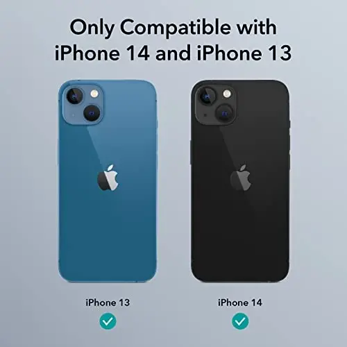 ESR iPhone 14/13 uchun g'ilof, MagSafe bilan mos, harbiy darajadagi himoya, zarbani yutuvchi burchaklar, tirnalishga chidamli, sarg'ayishga qarshi akril orqa, ingichka himoya, Air Armor seriyasi, muzli qora - 5