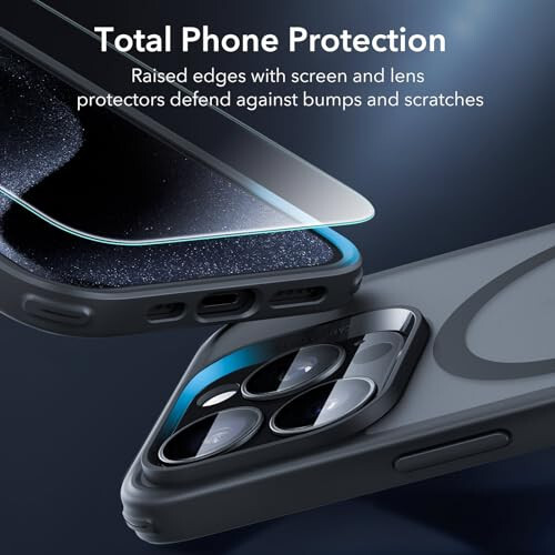 ESR for iPhone 15 Pro Max Case Set, Translucent Matte Case with Screen Protector, Compatible with MagSafe, Military-Grade Protection, Classic Series, Frosted Black - 14