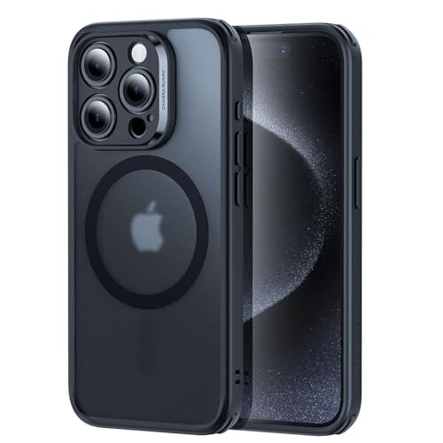 ESR iPhone 15 Pro Max uchun Kılıf Seti, Shaffof Mat Kılıf va Ekran Himoyachisi, MagSafe bilan Mos keladi, Harbiy Sinf Himoyasi, Klassik Seriyasi, Sovuq Qora - ESR