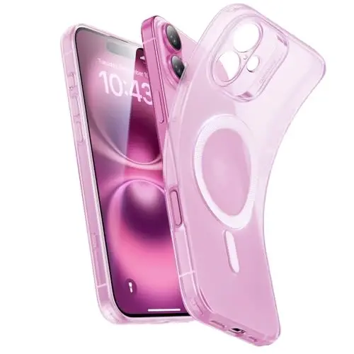 ESR for iPhone 16 Plus Case for MagSafe, Transparent, Frosted Pink-MagSafe | Compatible with MagSafe, Slim, Military-Grade Drop Protection, Resists Scratches - ESR