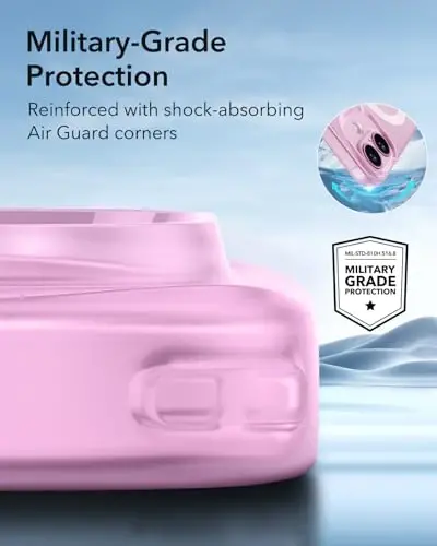 ESR for iPhone 16 Plus Case for MagSafe, Transparent, Frosted Pink-MagSafe | Compatible with MagSafe, Slim, Military-Grade Drop Protection, Resists Scratches - 6