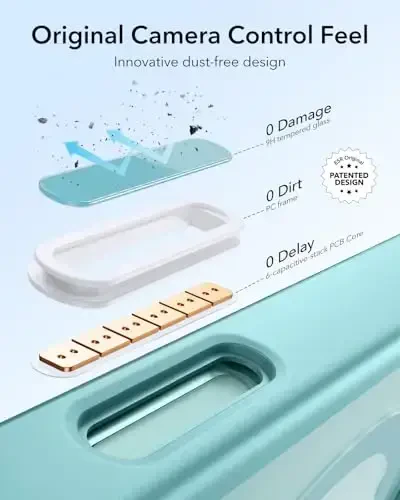 ESR iPhone 16 Plus uchun g‘ilof, MagSafe bilan mos keluvchi kamera boshqaruv tugmasi, harbiy darajadagi himoya g‘ilofi, o‘rnatilgan yashirin stendli telefon g‘ilofi, tirnalishga chidamli orqa qopqoq, Classic Series, tiniq yashil - 4