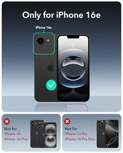 ESR iPhone 16e Case, MagSafe Compatible, Military-Grade Protection, Magnetic, Clear Black - 2