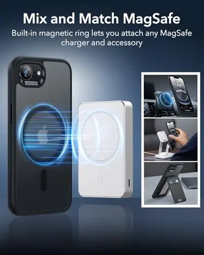 ESR iPhone 16e Case, MagSafe Compatible, Military-Grade Protection, Magnetic, Frosted Black - 6