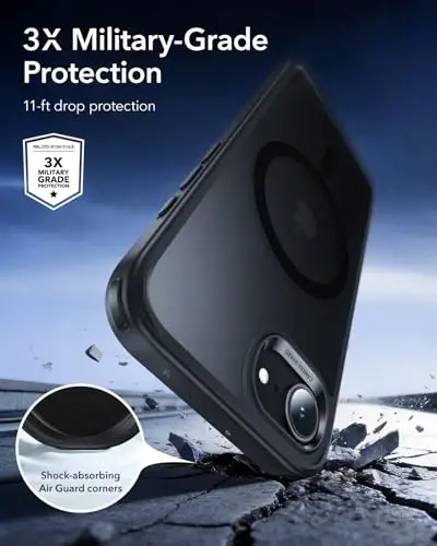 ESR iPhone 16e Case, MagSafe Compatible, Military-Grade Protection, Magnetic, Frosted Black - 5