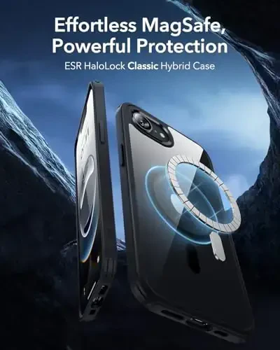 ESR iPhone 16e Case, MagSafe mos keluvchi, harbiy darajadagi himoya, magnitli, shaffof qora - 3