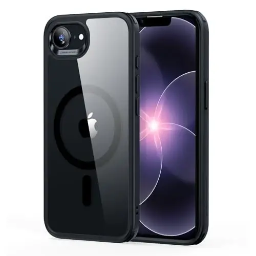 ESR iPhone 16e Case, MagSafe mos keluvchi, harbiy darajadagi himoya, magnitli, shaffof qora 