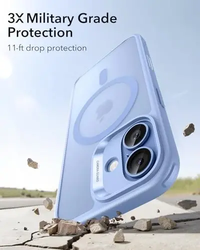 ESR for iPhone 17 Case for MagSafe, Camera Control, Frosted Light Blue | Ultra Slim, 3X Military-Grade Drop Protection, Magnetic Phone Case, Impact Absorbing, Resists Scratches - 4
