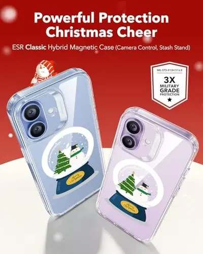 ESR for iPhone 17 Case for MagSafe, Camera Control, Christmas Globe | Ultra Slim, 3X Military-Grade Drop Protection, Magnetic Phone Case, Impact Absorbing, Resists Scratches - 2