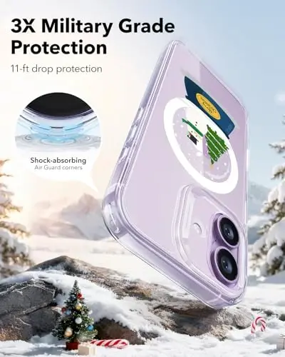 ESR for iPhone 17 Case for MagSafe, Camera Control, Christmas Globe | Ultra Slim, 3X Military-Grade Drop Protection, Magnetic Phone Case, Impact Absorbing, Resists Scratches - 4
