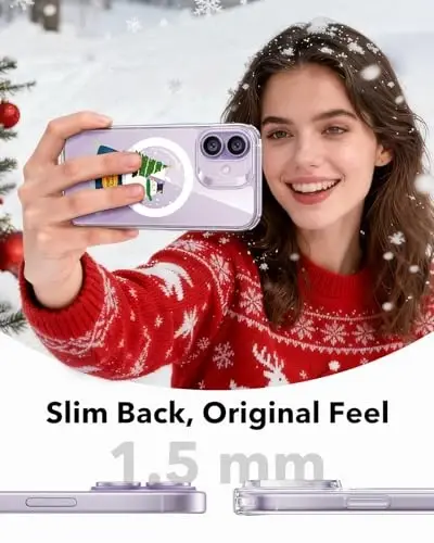 ESR for iPhone 17 Case for MagSafe, Camera Control, Christmas Globe | Ultra Slim, 3X Military-Grade Drop Protection, Magnetic Phone Case, Impact Absorbing, Resists Scratches - 6