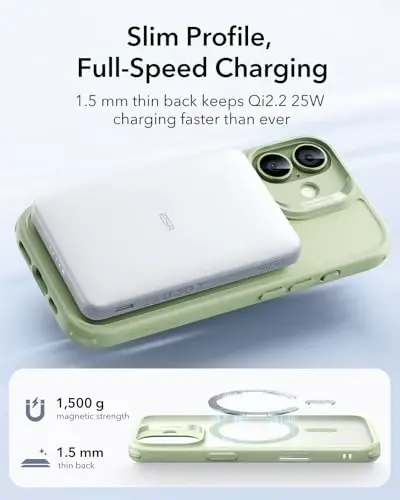 ESR for iPhone 17 Case for MagSafe, Camera Control, Frosted Light Green | Ultra Slim, 3X Military-Grade Drop Protection, Magnetic Phone Case, Impact Absorbing, Resists Scratches - 5