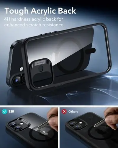 ESR for iPhone 17 Case for MagSafe, Camera Control, Clear Black | Ultra Slim, 3X Military-Grade Drop Protection, Magnetic Phone Case, Impact Absorbing, Resists Scratches 