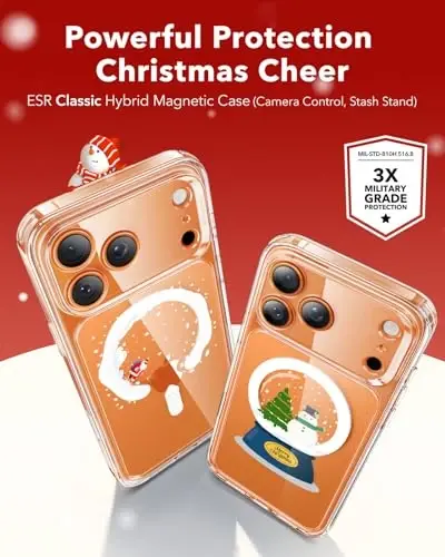 ESR for iPhone 17 Pro Max Case for MagSafe, Camera Control, Christmas Globe | Ultra Slim, 3X Military-Grade Drop Protection, Magnetic Phone Case, Impact Absorbing, Resists Scratches - ESR (1)