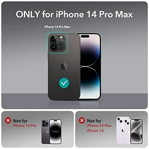 ESR Magnetic for iPhone 14 Pro Max Case, Full-Body Military-Grade Drop Proof Magsafe Phone Case for iPhone 14 Pro Max with Built-in 9H+ Tempered Glass Screen Protector and Stand, Clear - 2