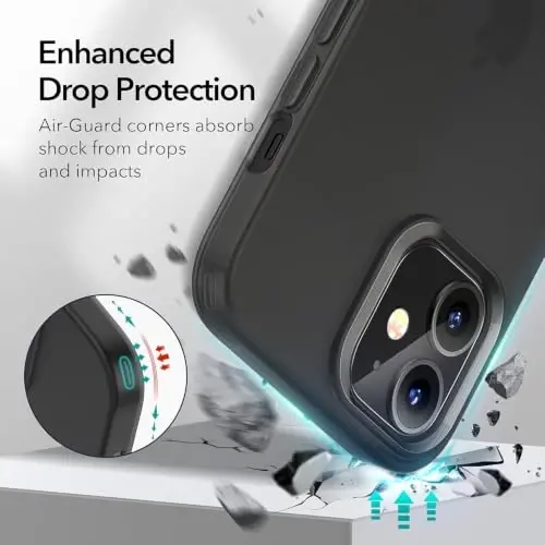 ESR Metal Kickstand Designed for iPhone i12 Pro Max Case [Patented Design] [Two-Way Stand] [Reinforced Drop Protection] Flexible TPU Soft Back for iPhone 2020, 6.7-Inch – Translucent Black - 5