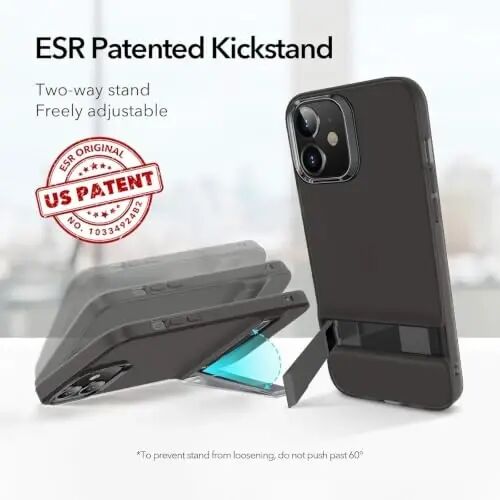 ESR Metal Kickstand Designed for iPhone i12 Pro Max Case [Patented Design] [Two-Way Stand] [Reinforced Drop Protection] Flexible TPU Soft Back for iPhone 2020, 6.7-Inch – Translucent Black - ESR (1)