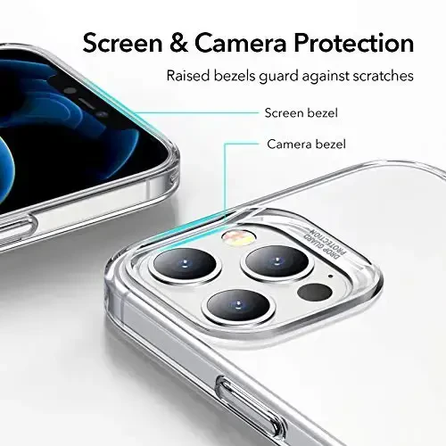 ESR Metal Kickstand iPhone 12 Pro Max Case uchun [Patentlangan Dizayn] [Ikki tomonlama stend] [Mustahkamlangan tushishdan himoya] iPhone 12 Pro Max 2020 uchun moslashuvchan TPU yumshoq orqa qopqoq, 6,7 dyuym – Shaffof - 7