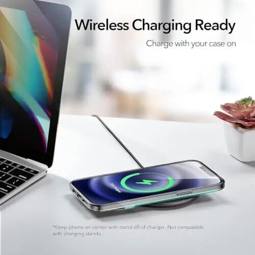 ESR Metal Kickstand iPhone i12 Pro Max uchun mo'ljallangan g'ilof [Patentlangan dizayn] [Ikki tomonlama stend] [Kuchaytirilgan tushishdan himoya] iPhone 2020 uchun moslashuvchan TPU yumshoq orqa qismi, 6,7 dyuym – Yarim shaffof qora - 4