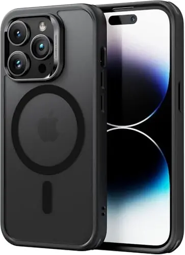 ESR Military-Grade MagSafe mos keluvchi zarbga chidamli sarg'ayishga chidamli magnitli g'ilof iPhone 14 Pro Max uchun, muzlatilgan qora 