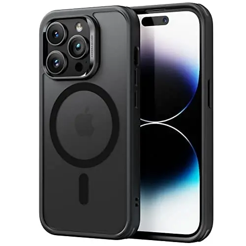 ESR Military-Grade MagSafe mos keluvchi zarbga chidamli sarg'ayishga chidamli magnitli g'ilof iPhone 14 Pro Max uchun, muzlatilgan qora - 4