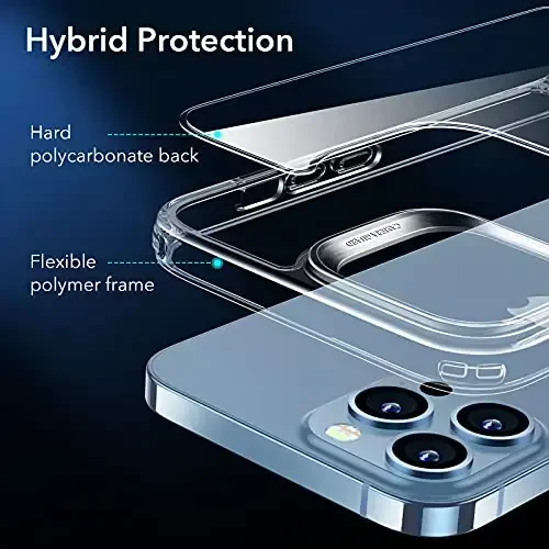 ESR Patented Metal Kickstand Case Compatible with iPhone 13 Pro Max, Two Ways to Tilt, Reinforced Drop Protection, Slim and Soft Case, Transparent - 6