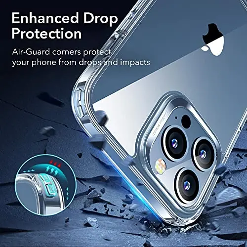 ESR Patented Metal Kickstand Case Compatible with iPhone 13 Pro Max, Two Ways to Tilt, Reinforced Drop Protection, Slim and Soft Case, Transparent - 4