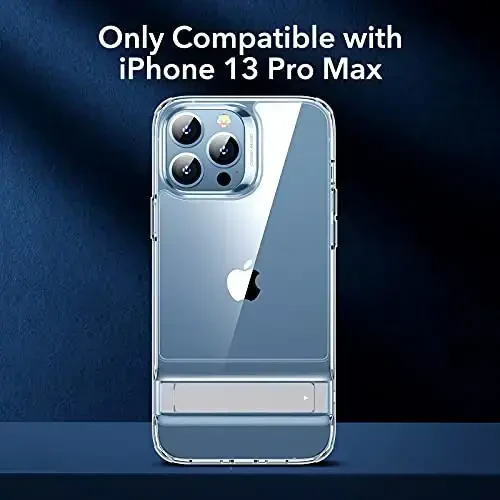 ESR Patented Metal Kickstand Case Compatible with iPhone 13 Pro Max, Two Ways to Tilt, Reinforced Drop Protection, Slim and Soft Case, Transparent - ESR (1)