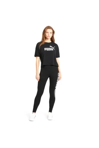 Ess Cropped Logo Tee Ayollar futbolkasi-Qora - 3