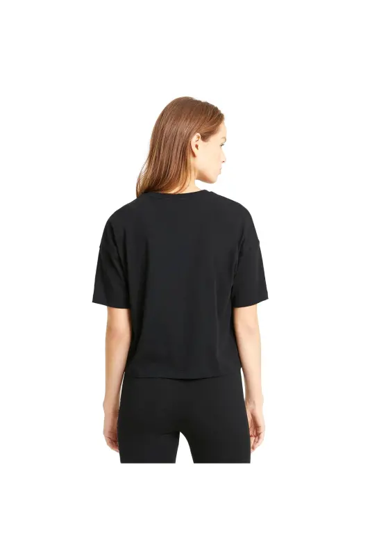 Ess Cropped Logo Tee Women's T-shirt-Black - 2