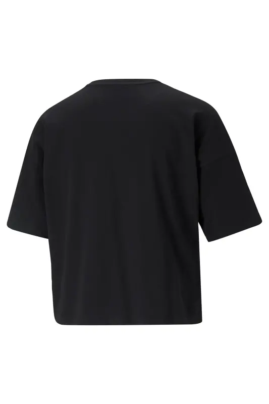 Ess Cropped Logo Tee Women's T-shirt-Black - 5