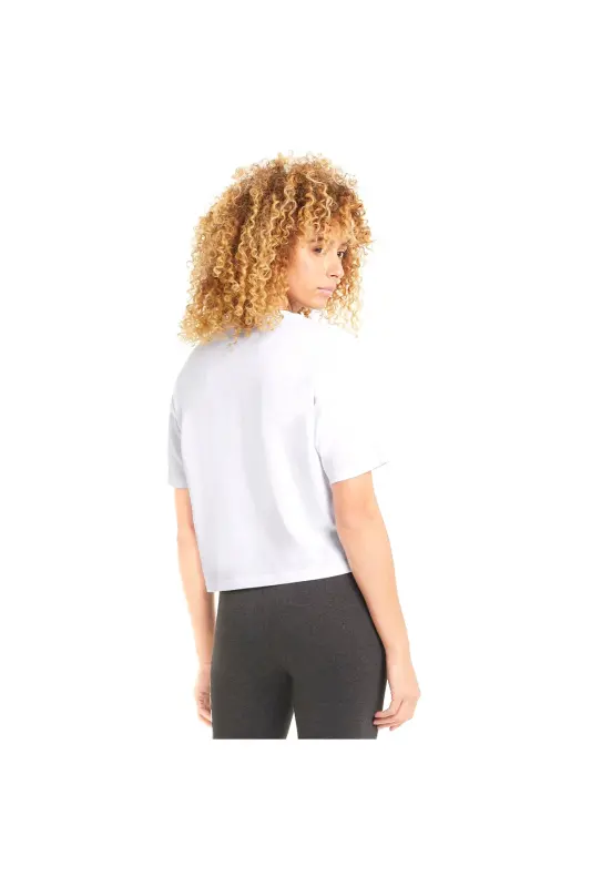 Essential Cropped Logo Kadın Beyaz Günlük Stil T-shirt 58686602 - Beyaz - 2