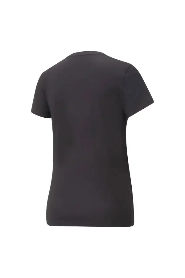 848303-01 Ess+ Metallic Logo Tee Kadın T-shirt Black-gold Foil-Siyah - 4