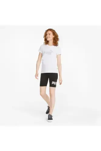 Ess Metallic Logo Tee Kadın T-shirt-Beyaz - 1