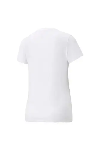 Ess Metallic Logo Tee Kadın T-shirt-Beyaz - 3