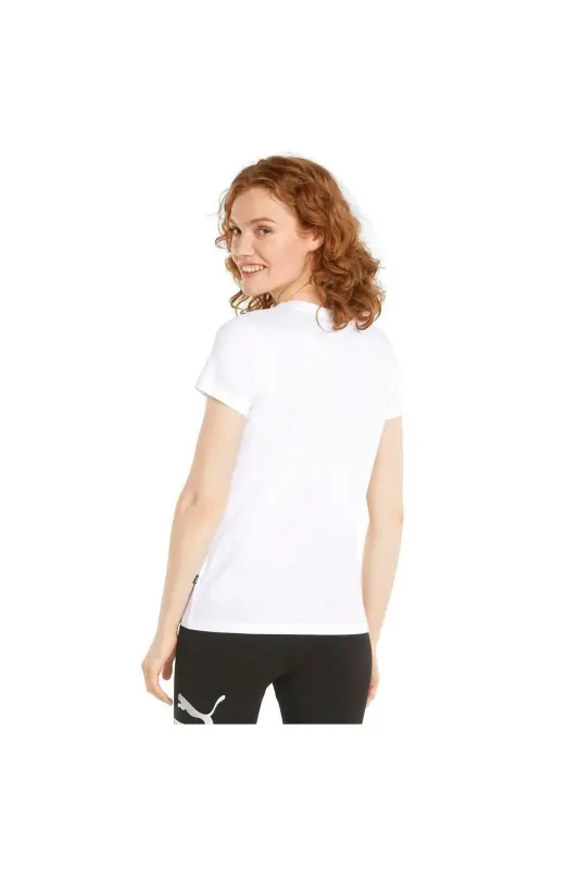 ESS+ Metallic Logo Tee White-silver Tişört - Beyaz-Gümüş - 3