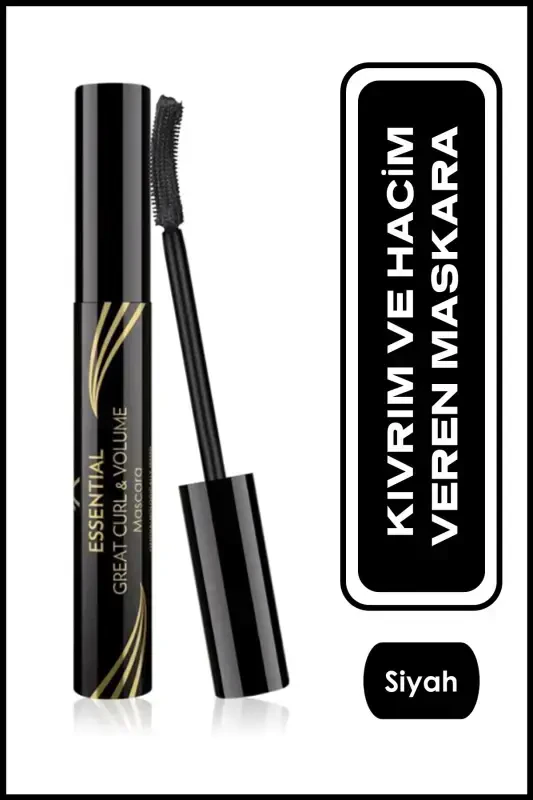 Essential Great Curl & Volume Mascara Kıvırma Etkili Hacim Veren Maskara 9 ml - GOLDEN ROSE