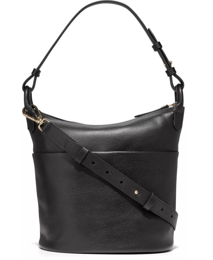 Essential Soft Medium Leather Bucket Bag Black - 2