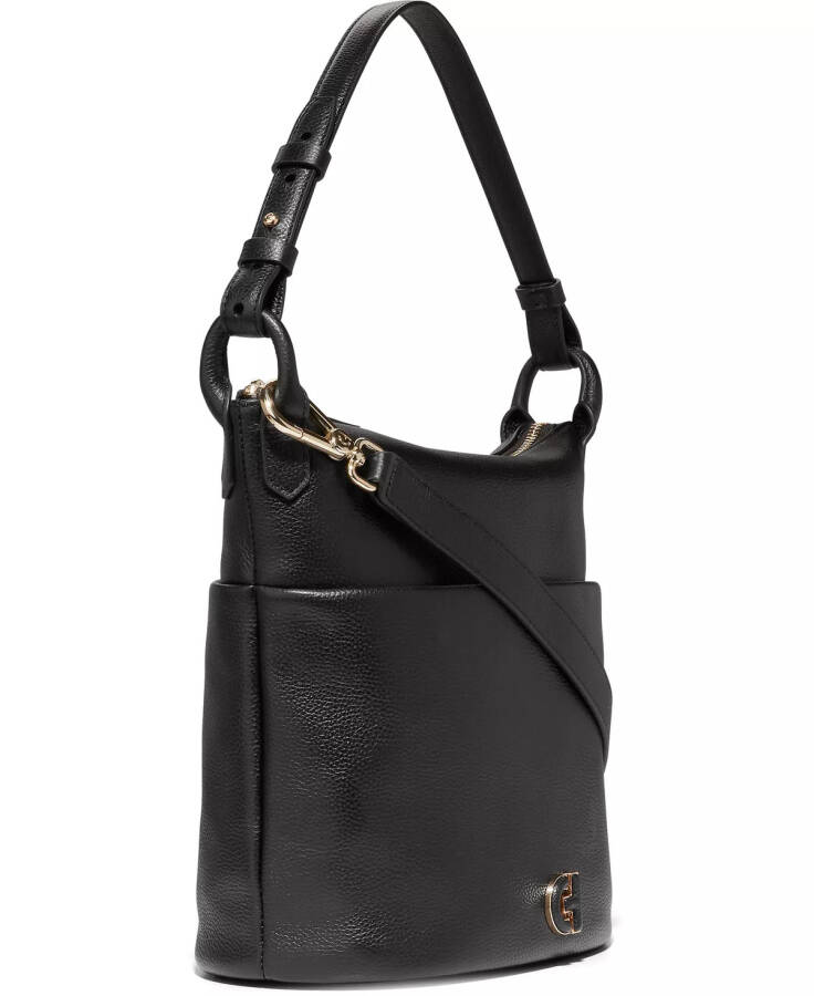 Essential Soft Medium Leather Bucket Bag Black - 3