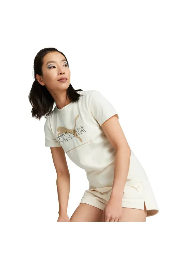 Essential Women's Beige Everyday Style T-shirt 67330199 - 1