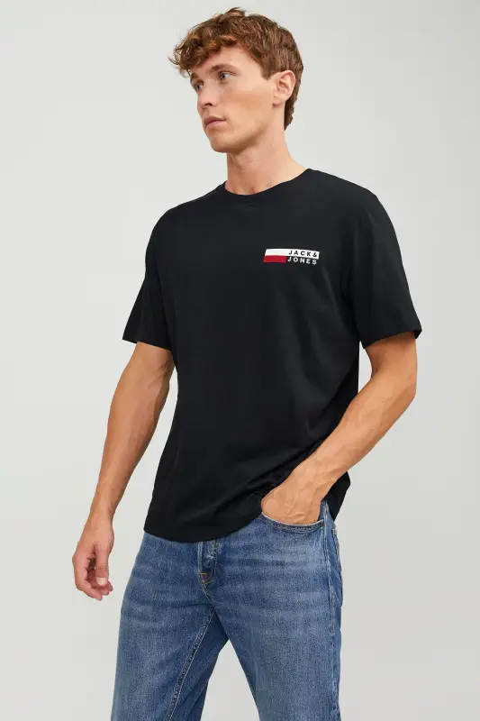 Essentials Cotton Slim Fit Crew Neck T Shirt Men's T SHIRT 12233999-BLACK - 1