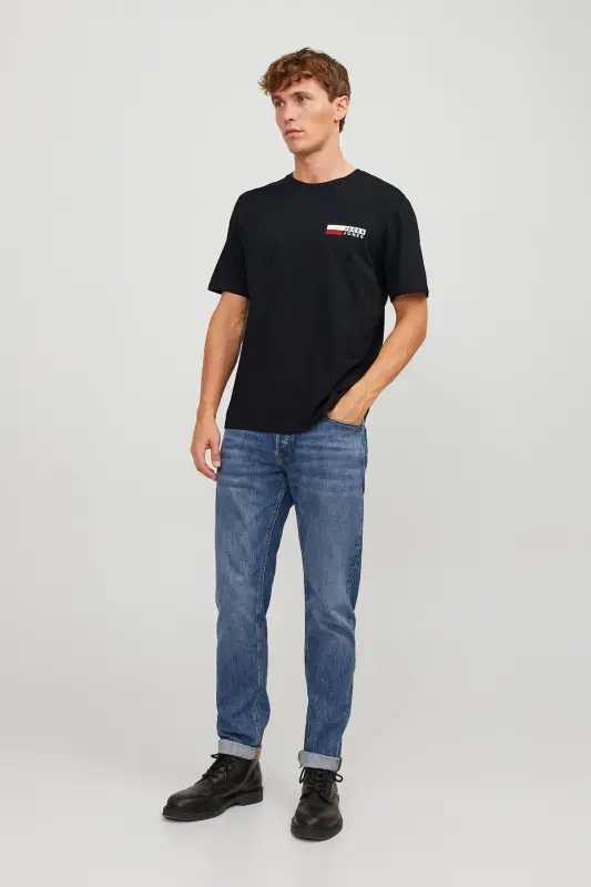 Essentials Cotton Slim Fit Crew Neck T Shirt Men's T SHIRT 12233999-BLACK - 2