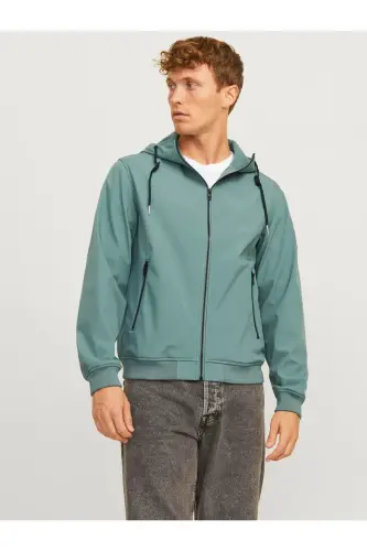 Essentials Jjebasıic Water-Resistant Hooded Regular Fit Jacket Men's JACKET 12236300-Blue - 1