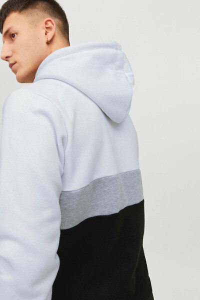 Essentials Jjereid Renk Bloklu Kapüşonlu Sweat Erkek SWEAT 12233959-BEYAZ - 5