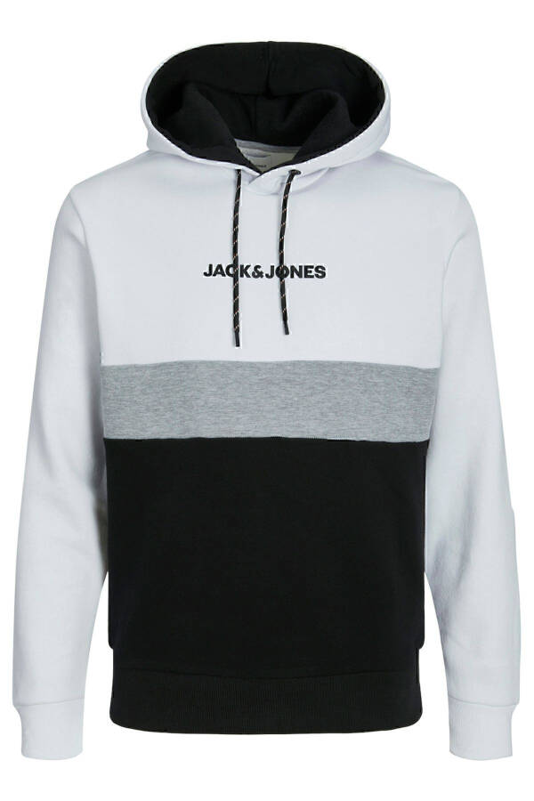 Essentials Jjereid Renk Bloklu Kapüşonlu Sweat Erkek SWEAT 12233959-BEYAZ - 6