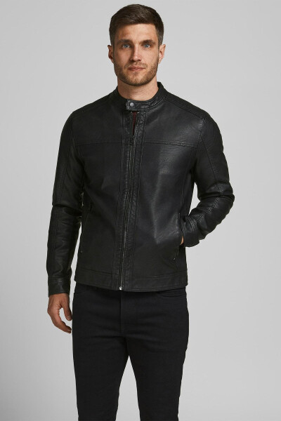 Essentials Jjewarner Men's Faux Leather Jacket - 1