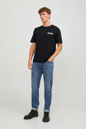 Essentials Pamukli Slim Fit Velosiped Yoqali T Shirt Erkak T SHIRT 12233999-SIYOH - 2