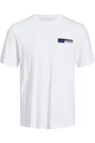Essentials Pamuklu Slim Fit Bisiklet Yaka T Shirt Erkek T SHİRT 12233999 - BEYAZ-MAVİ - 4